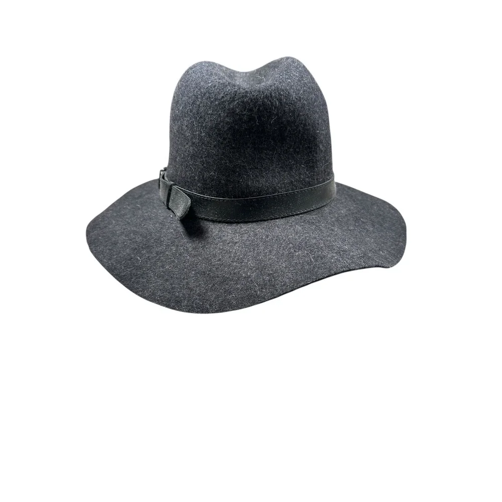 Michael Stars Grey Wool Hat Womens One Size NWT Floppy Fedora Wide brim Boho